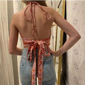 Alix of Bohemia Marmi Rosebloom Tie Top size M